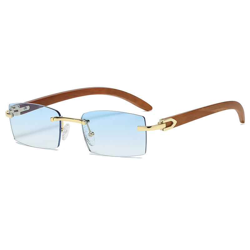 Wholesale Fashionable ultra-clear frameless ocean-lens diamond-cut edge trendy Sunglasses